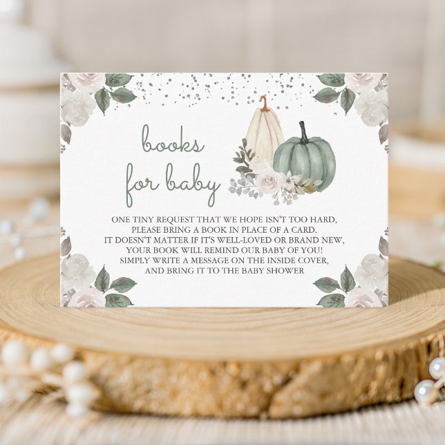 Sage Green Pumpkin Floral Fall Book Request Enclosure Card (Creator Uploaded)