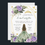 Sage Green Purple Lilac Princess Quinceañera Invitation<br><div class="desc">Enchanted Forest Sage Green Purple Lilac Princess Quinceañera Invitation</div>