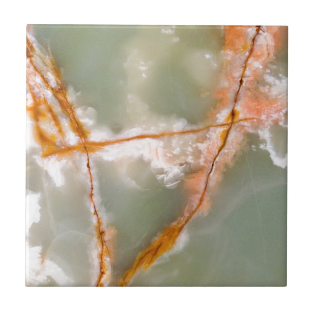 Sage Green Quartz with Rusty Veins Ceramic Tile (Front)