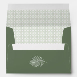 Sage Green Rattan Bridal Shower or Wedding Envelope