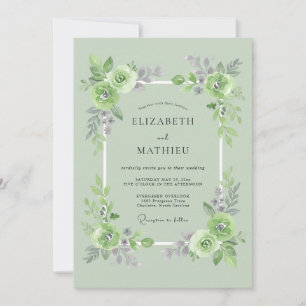 Sage Green Refreshing Botanical Wedding Invitation