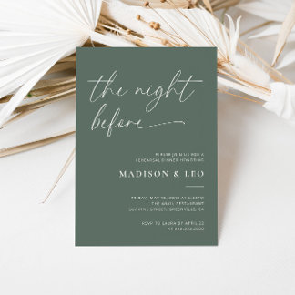 Sage Green Rehearsal Dinner Invitation