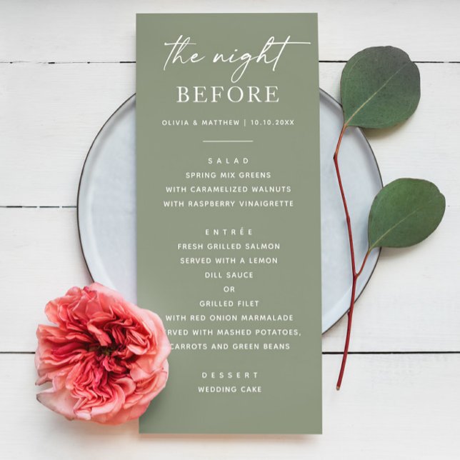 Sage Green Rehearsal Dinner. Night Before Template (Creator Uploaded)
