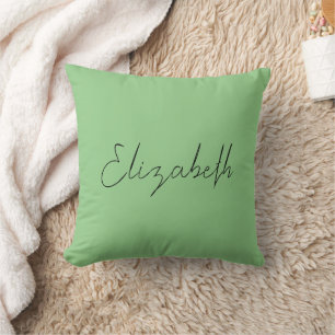 Sage Green Replace Your Own Name Custom Cushion