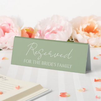 Sage Green Reserved for Bride's Family Wedding