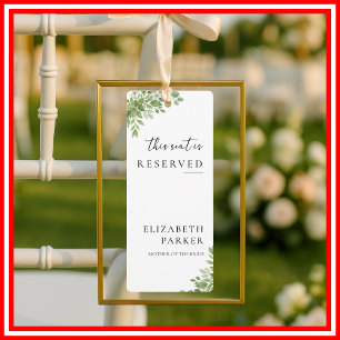 Sage Green Reserved Seating Wedding Chair Tag Invitation
