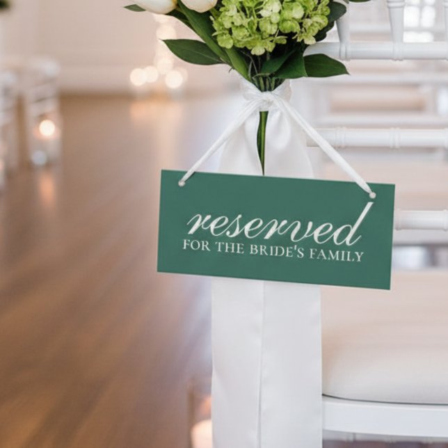 Sage Green Reserved Wedding Ceremony Chair (Add a graceful and functional touch to your ceremony with this Sage Green Reserved Wedding Sign!)