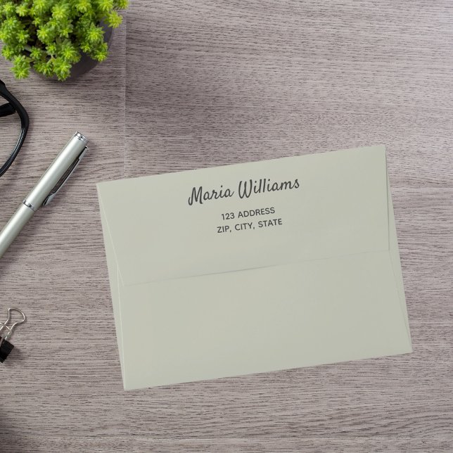 Sage green return address A7 Envelope (Creator Uploaded)