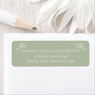 sage green return address label