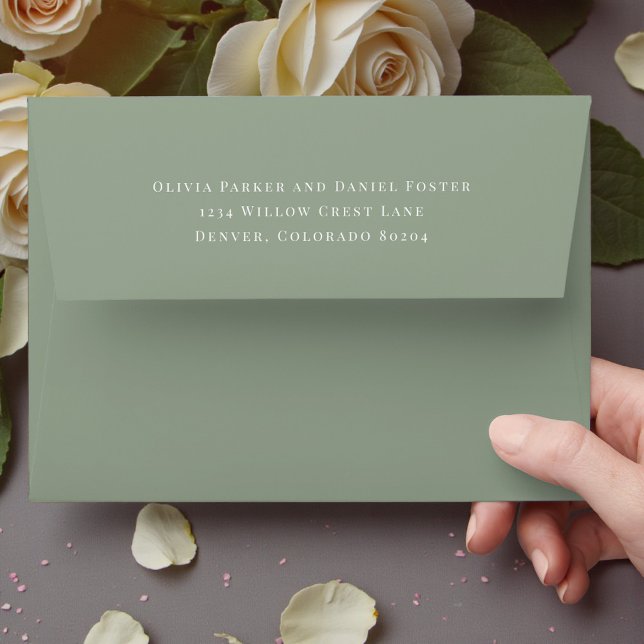 Sage Green Return Address Wedding Envelope (Creator Uploaded)