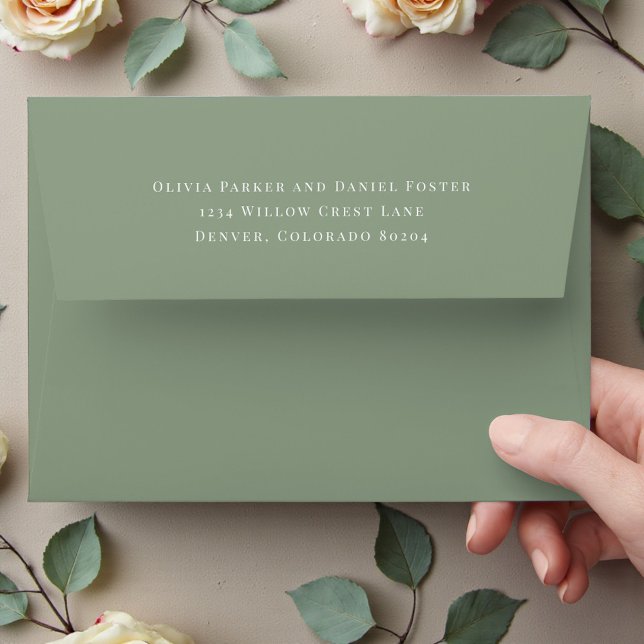 Sage Green Return Address Wedding Envelope (Creator Uploaded)