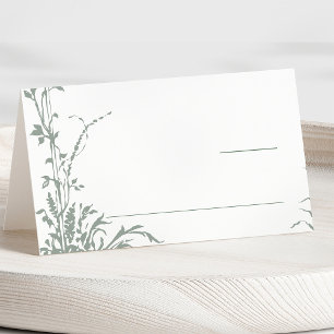 Sage Green Romantic Botanical Garden Wedding Place Card