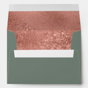 Sage Green Rose Gold Envelope