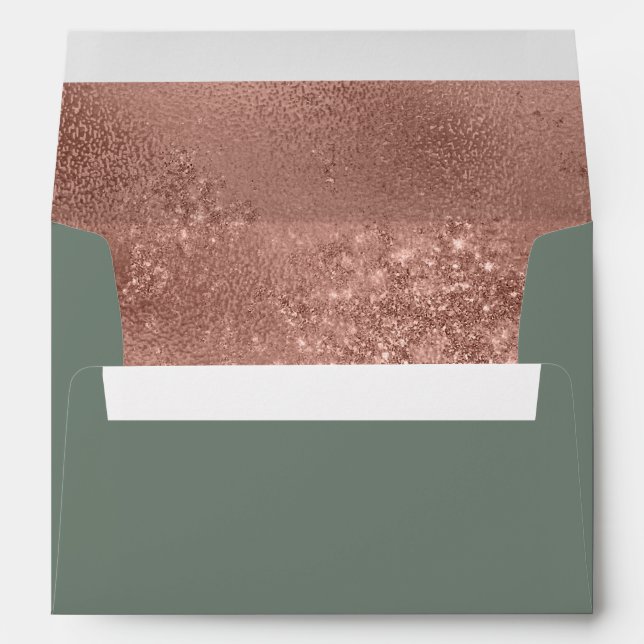 Sage Green Rose Gold Envelope (Back (Bottom))