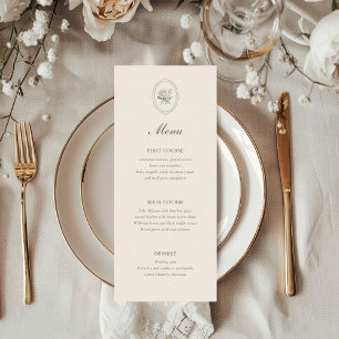 Sage Green Rose Wedding Menu