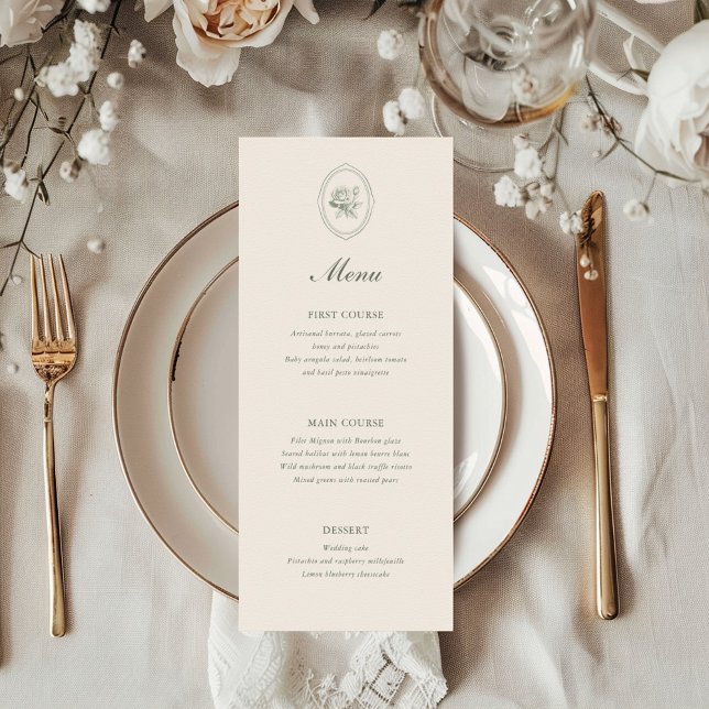 Sage Green Rose Wedding  Menu (Creator Uploaded)