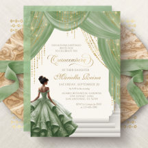Sage Green Royal Fairytale Modern Quinceanera