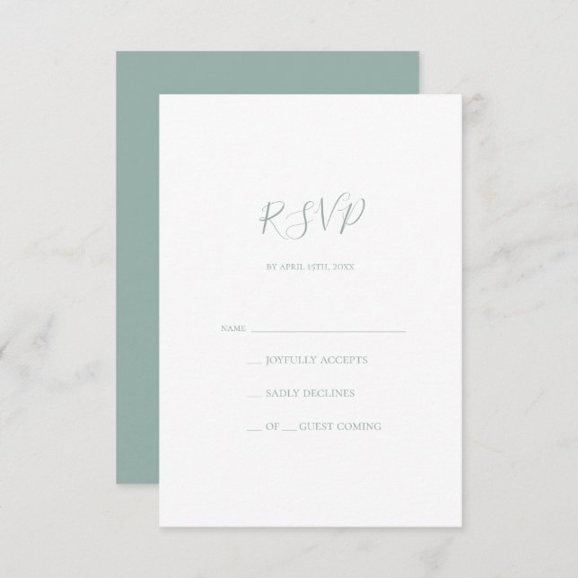 Sage Green RSVP Card (Front/Back)