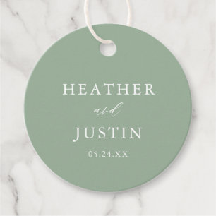 Sage Green Rustic Elegant Wedding Favour Tags