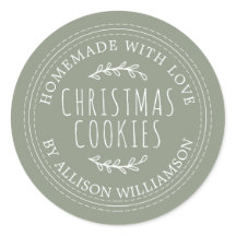 Sage Green Rustic Homemade Christmas Cookies