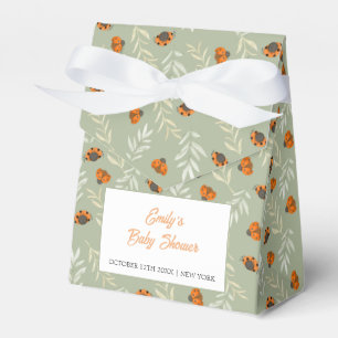 Sage Green Rustic Ladybug Greenery Baby Shower Favour Box