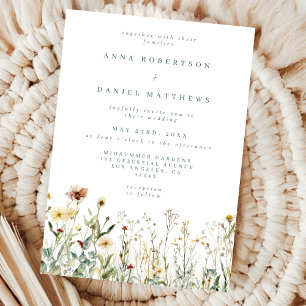 Sage Green Rustic Wildflower Wedding Invitation