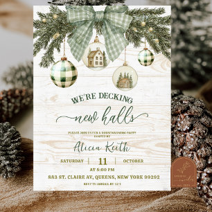 Sage Green Rustic Winter Housewarming Party Invitation