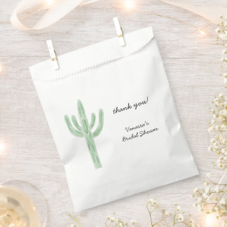 Sage Green Saguaro Cactus Bridal Shower Favour Bag
