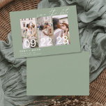 Sage Green Save the Date 3 Photo Elegant<br><div class="desc">Elevate your wedding announcement with our Sage Green Save the Date 3 Photo Invitation, a stylish and affordable way to set the tone for your special day. This invitation seamlessly blends modern aesthetics with the calming, earthy tones of sage green, creating an elegant look that captures your love story. With...</div>