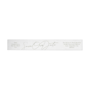 Sage Green Save The Date Return Address Wrap Around Label