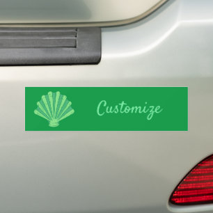 Sage Green Scallop Shell Thunder_Cove  Bumper Sticker