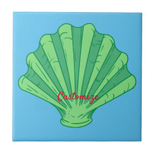 Sage Green Scallop Shell Thunder_Cove  Ceramic Tile