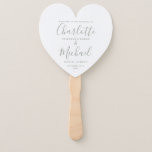 Sage Green Script Wedding Program Heart Hand Fan<br><div class="desc">This stylish wedding program can be personalized with your special wedding day information featuring chic modern typography. Designed by Thisisnotme©</div>