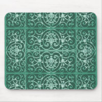 Sage green scrollwork pattern