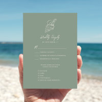 Sage Green Seashell Beach Destination Wedding