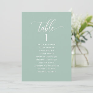 Sage Green, Seating Plan Cards with Guest Names