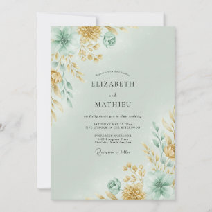 Sage Green Serene Bohemian Wedding Invitation