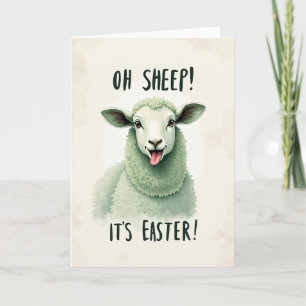Sage Green Sheep Easter Card