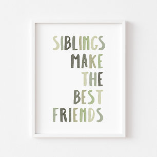 Sage green siblings make the best friends print