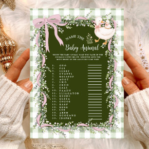 Sage Green Silly Goose Baby Animal Name Quiz Game