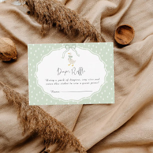 Sage Green Silly Goose Coquette Baby Shower Enclosure Card