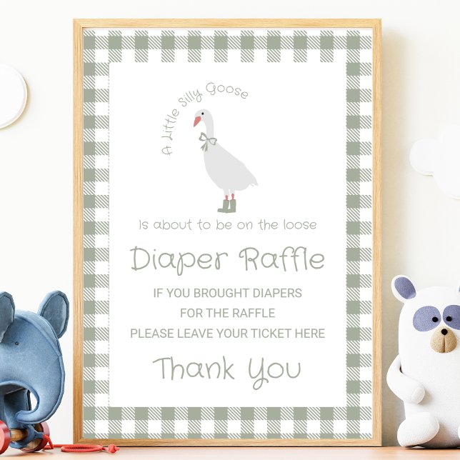Sage Green Silly Goose Diaper Raffle Sign (Creator Uploaded)