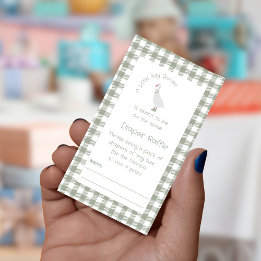 Sage Green Silly Goose Diaper Raffle Ticket Enclosure Card