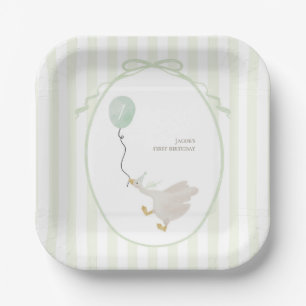 Sage Green Silly Goose Paper Plates