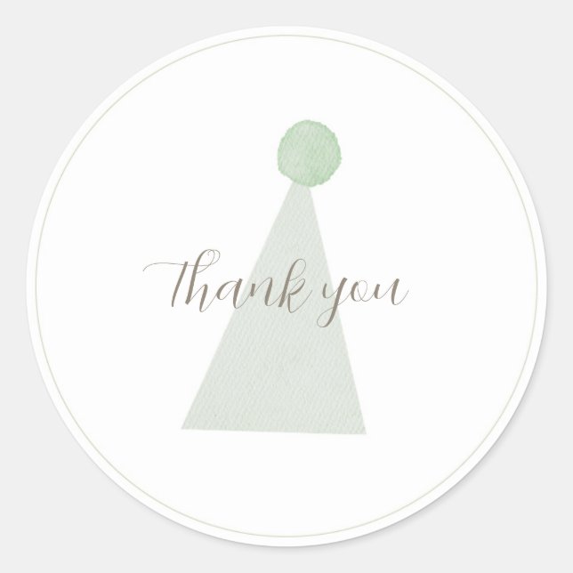 Sage Green Silly Goose Party Hat Sticker (Front)