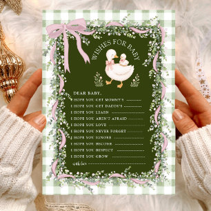 Sage Green Silly Goose Wishes for Baby Game