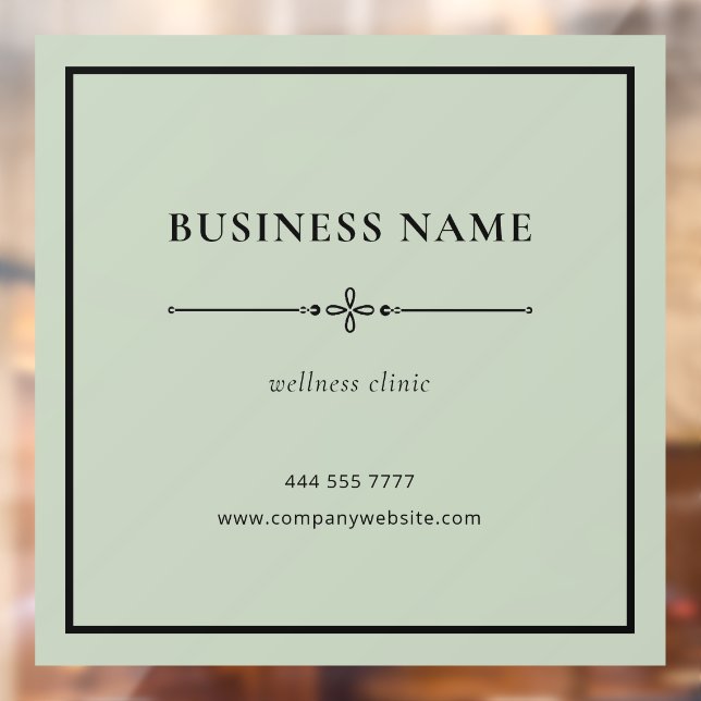 Sage Green Simple Business Name Black Frame (Sheet 2)
