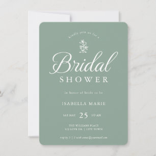 Sage Green Simple Chic Bridal Shower Invitation