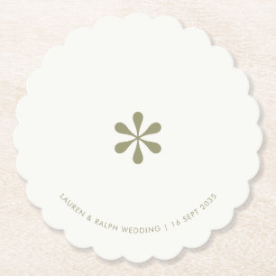 Sage Green   Simple Chic Couple Paper Coaster