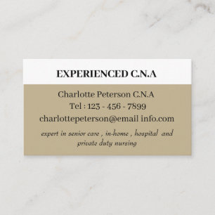 Sage Green Simple CNA  Business Card